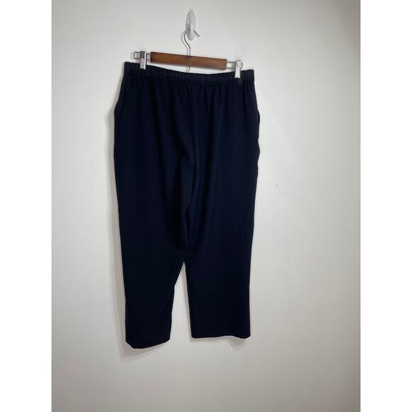 Kim Rogers dress pants women's petite 14 14p blue navy flat front pull on elasti - Picture 4 of 15